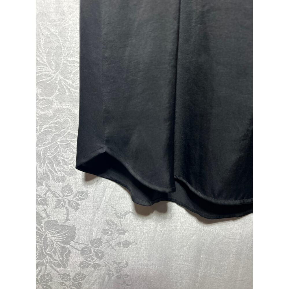 Madewell Satin Dress 0 Black Sheath Sleeveless Knee Length LBD Slip - Picture 2 of 12